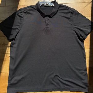 Perry Ellis Portfolio Men's  Golf Polo Shirt Black short sleeve sz 2XL